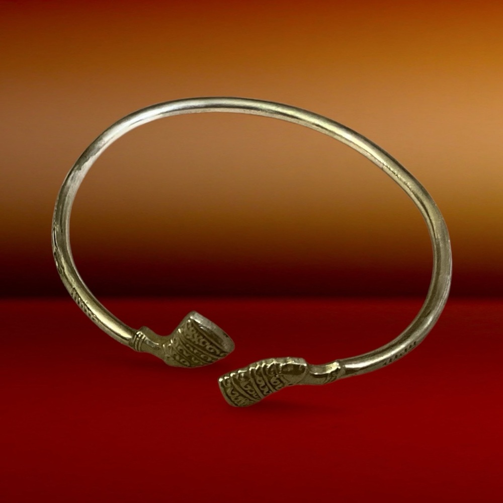 Egyptian Revival Brass Nefertiti Upper Arm Cuff Bracelet Vintage